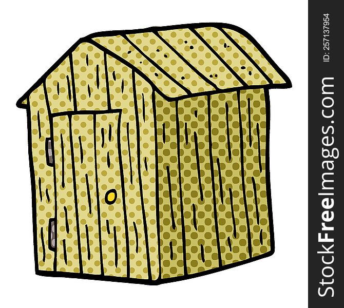 Cartoon Doodle Wooden Shed