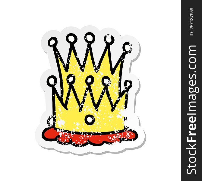 hand drawn distressed sticker cartoon doodle of two crowns
