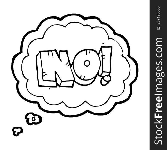 freehand drawn thought bubble cartoon NO! shout