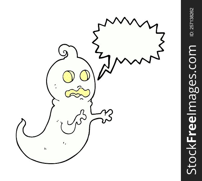 freehand drawn comic book speech bubble cartoon ghost