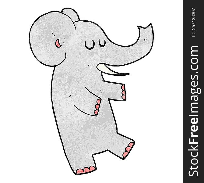 freehand textured cartoon dancing elephant