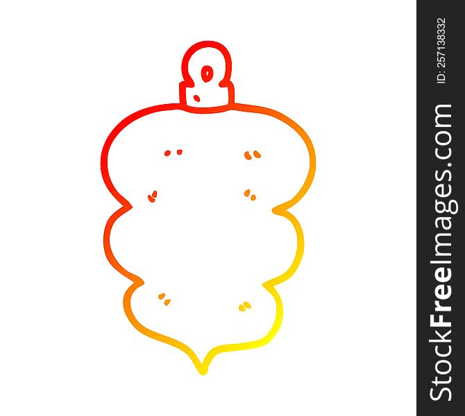 warm gradient line drawing of a cartoon christmas bauble