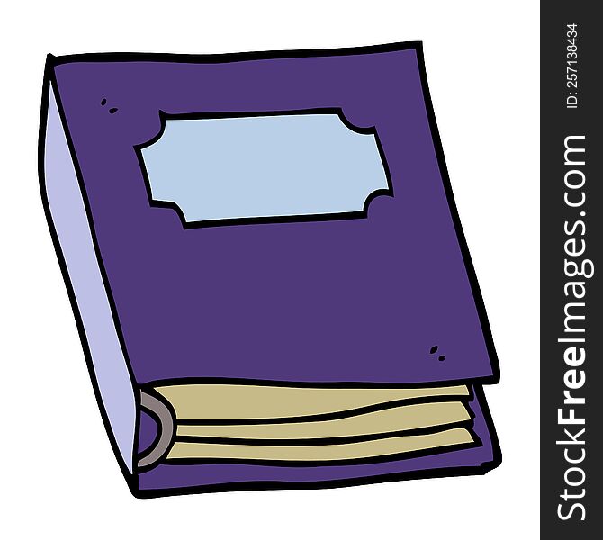 cartoon doodle purple book