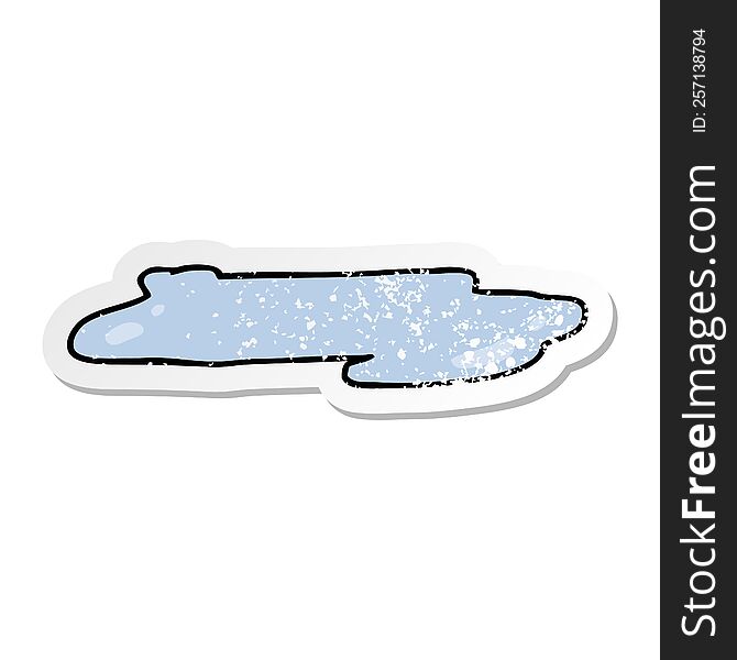 distressed sticker of a cartoon water puddle