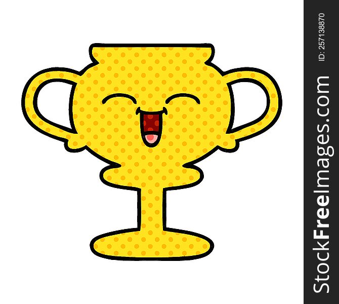 comic book style cartoon of a trophy