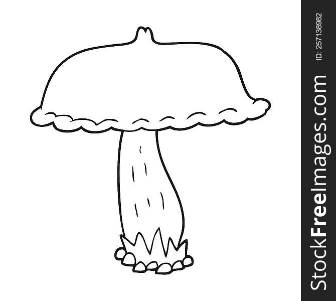 Black And White Cartoon Mushroom