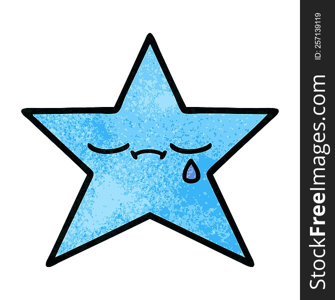 retro grunge texture cartoon of a star fish