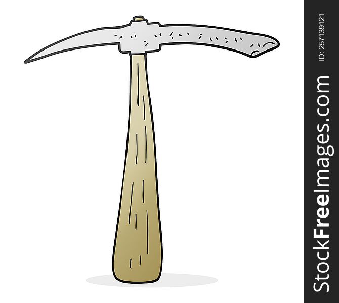 freehand drawn cartoon pick axe