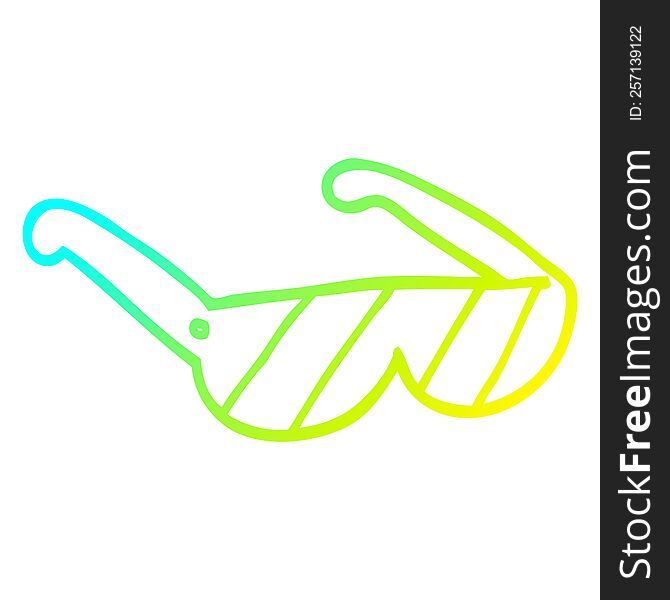 Cold Gradient Line Drawing Cartoon Sunglasses
