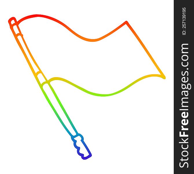 rainbow gradient line drawing of a cartoon flag