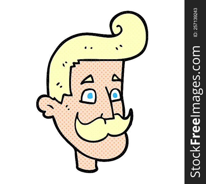 freehand drawn cartoon man with mustache