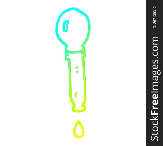 cold gradient line drawing of a cartoon pipette