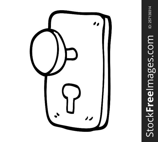 line drawing cartoon door handle