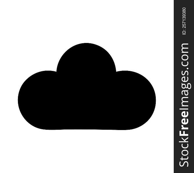 flat symbol of a white cloud. flat symbol of a white cloud