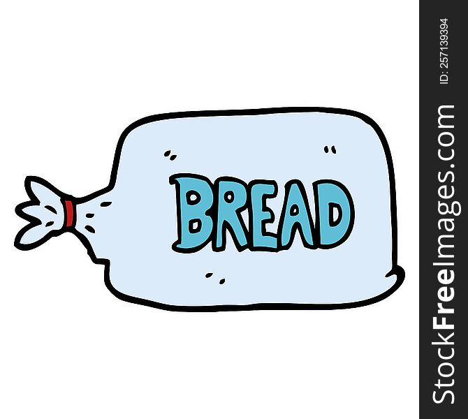cartoon doodle bread in bag