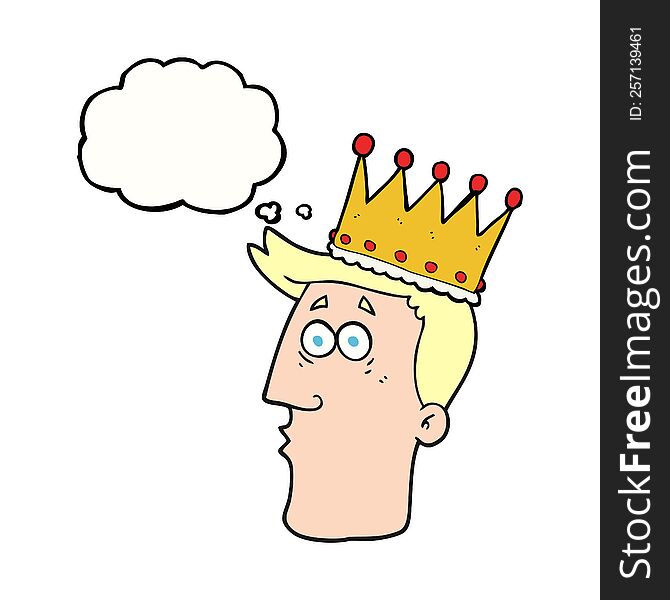 freehand drawn thought bubble cartoon kings head