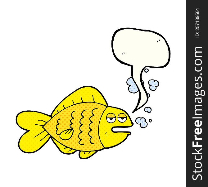 Comic Book Speech Bubble Cartoon Funny Fish