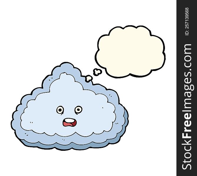 cartoon cloud with thought bubble