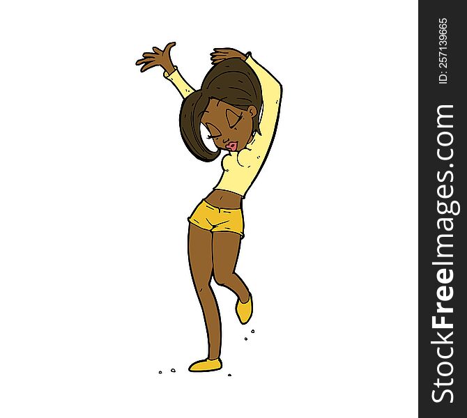 Cartoon Pretty Woman Dancing