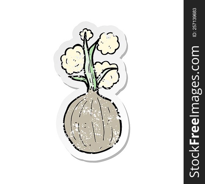 retro distressed sticker of a cartoon onion