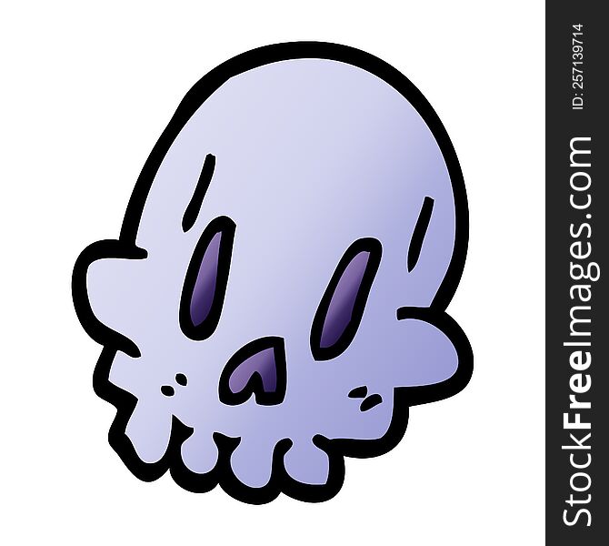 Cartoon Doodle Spooky Weird Skull