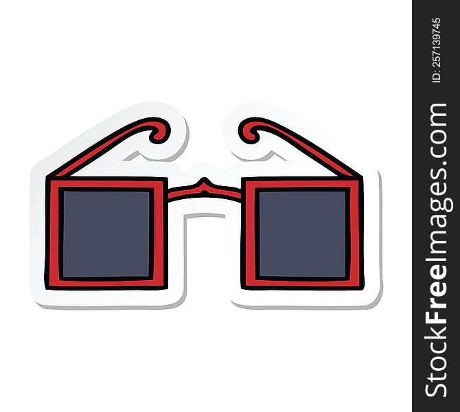 sticker of a cute cartoon xray glasses