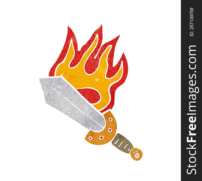 Cartoon Flaming Sword