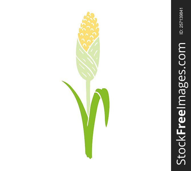 hand drawn cartoon doodle of fresh corn on the cob