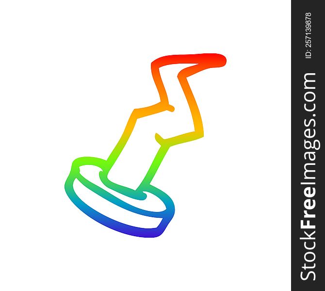 rainbow gradient line drawing of a cartoon nail