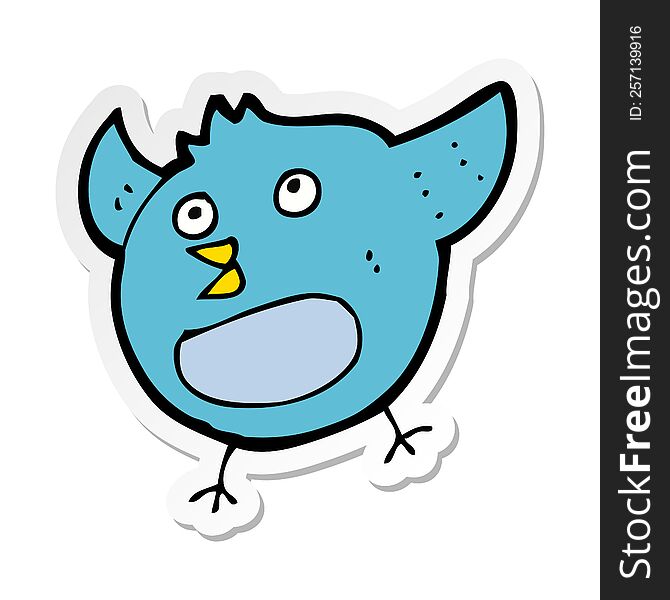 sticker of a cartoon happy bird