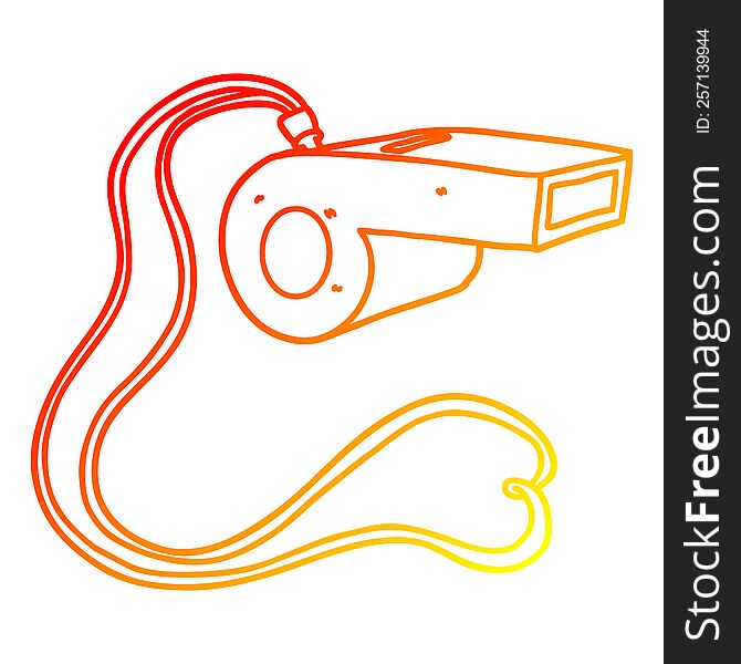 Warm Gradient Line Drawing Cartoon Whistle