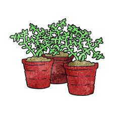 Texture Cartoon Potted Plants Stock Photos