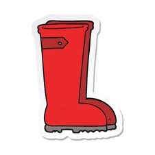 Sticker Of A Cartoon Wellington Boots Stock Photo
