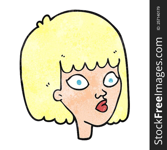 Textured Cartoon Female Face