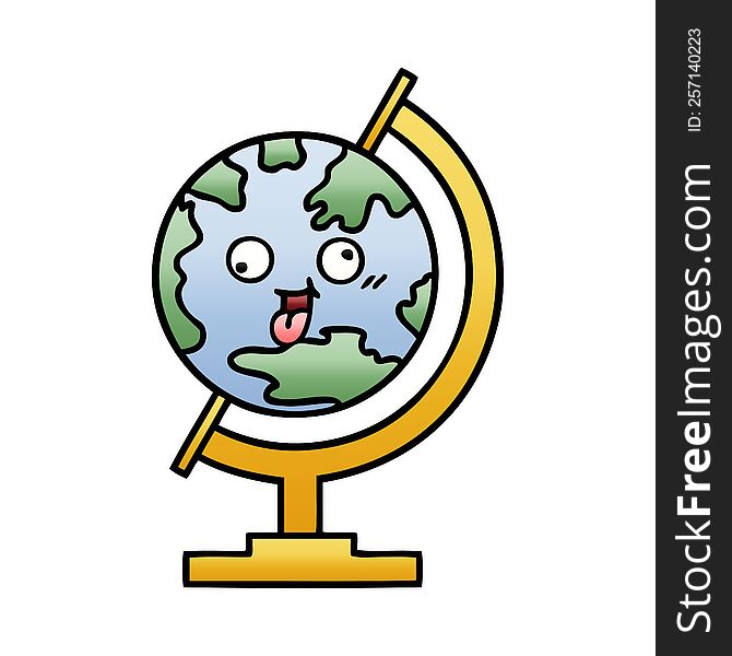gradient shaded cartoon of a globe of the world