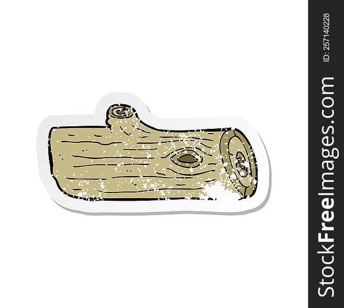 Retro Distressed Sticker Of A Cartoon Log