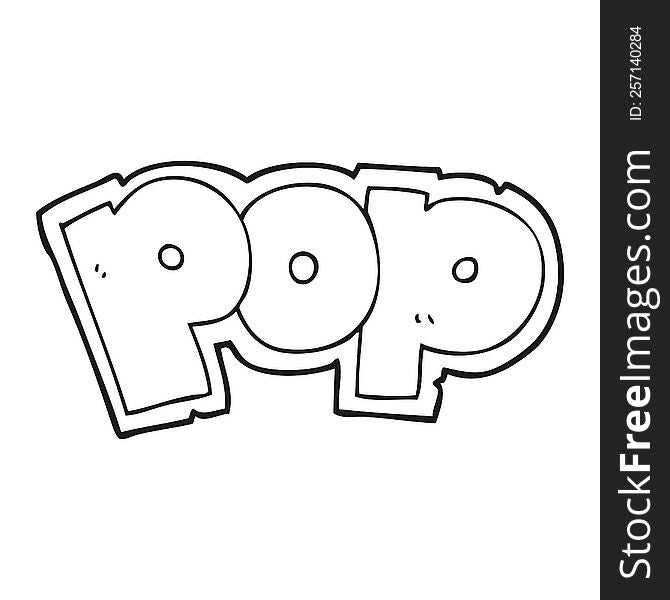 freehand drawn black and white cartoon POP symbol