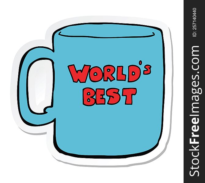 sticker of a worlds best mug