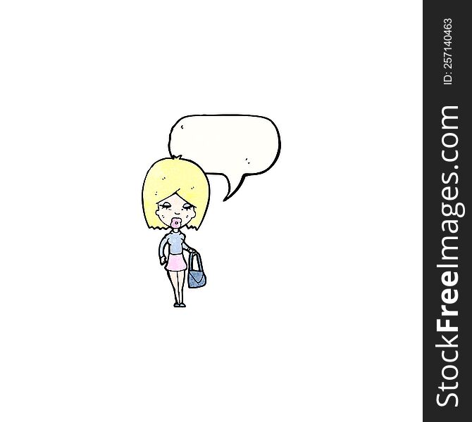 Cartoon Blond Woman Talking