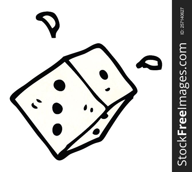 cartoon doodle rolling dice