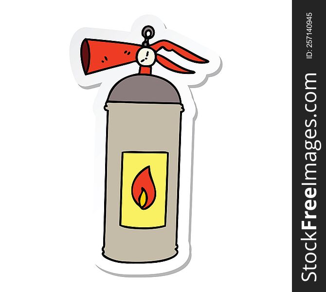 sticker of a quirky hand drawn cartoon fire extinguisher