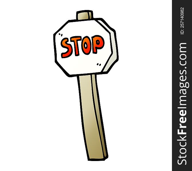 vector gradient illustration cartoon stop sign