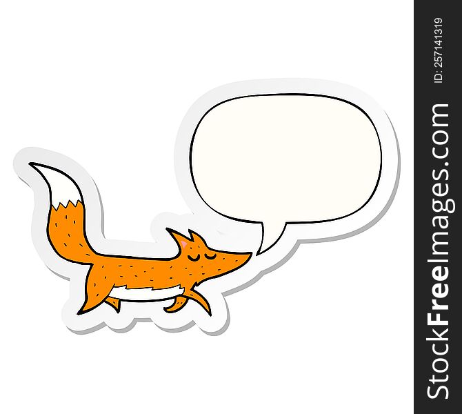 Cartoon Wolf And Speech Bubble Sticker