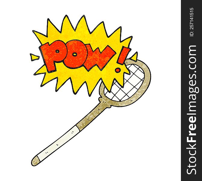 freehand textured cartoon tennis racket