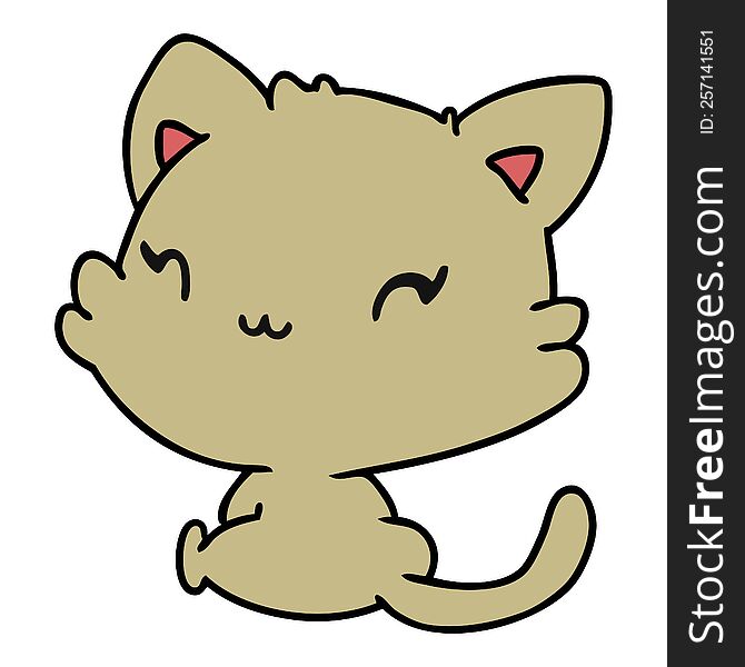 cartoon illustration of cute kawaii kitten. cartoon illustration of cute kawaii kitten