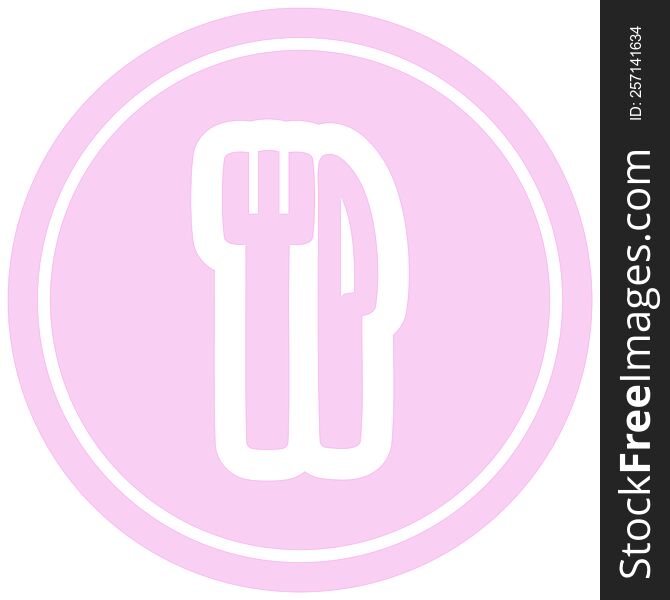 knife and fork circular icon symbol