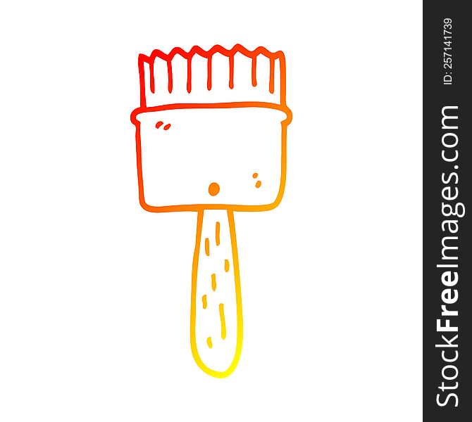 warm gradient line drawing of a cartoon paintbrush