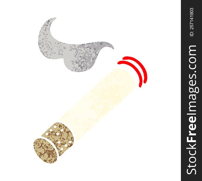 Retro Illustration Style Cartoon Cigarette Smoke