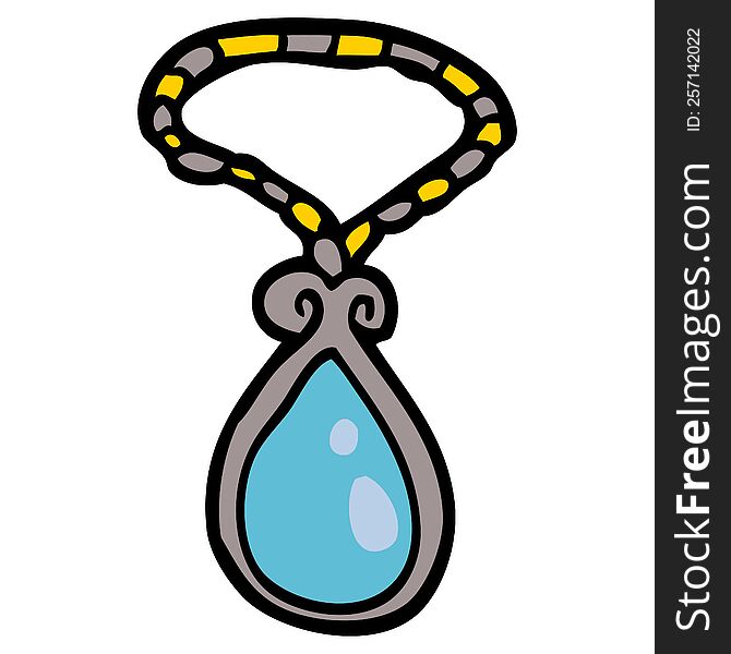 cartoon doodle of a pendant