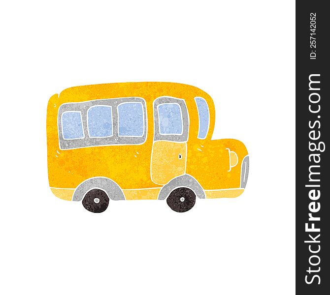 Retro Cartoon Yellow School Bus